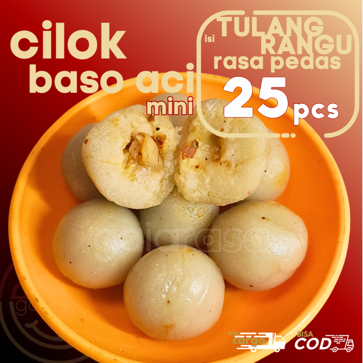 

Baso Aci CILOK MINI 25pcs PENTOL ISI TULANG RANGU/RAWAN AYAM PEDAS by Gaiarasa