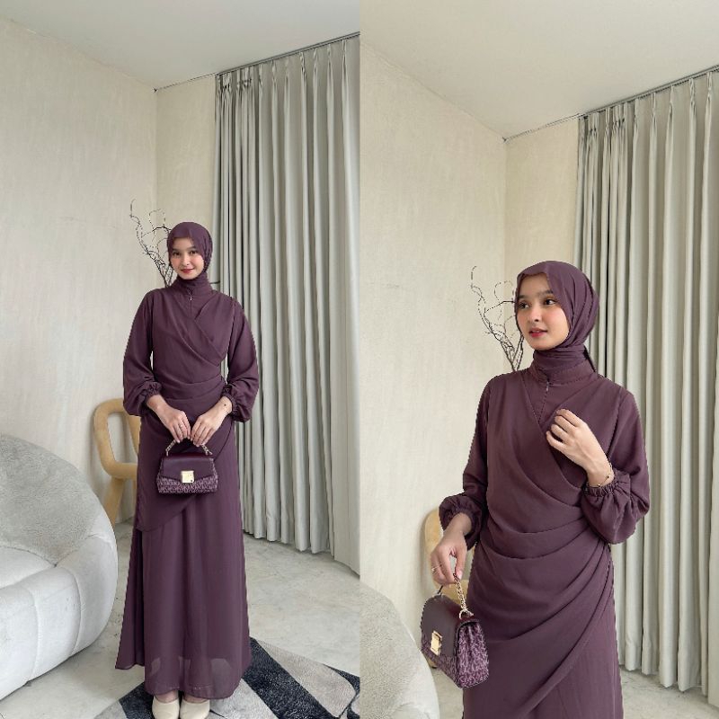 bestpromo erina dress ceruti ootd hijab simple seragam bridesmaid