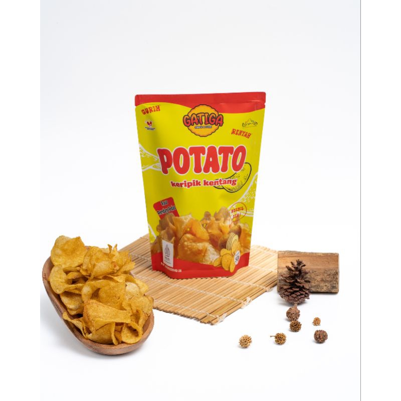 

Potato Chips Keripik Kentang Gatiga Rasa Rendang Pedas - Potato Snack Kripik Kentang