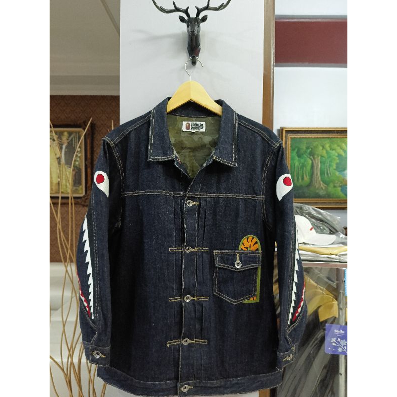 Jaket jeans Bape x MCM (size L fit XL)