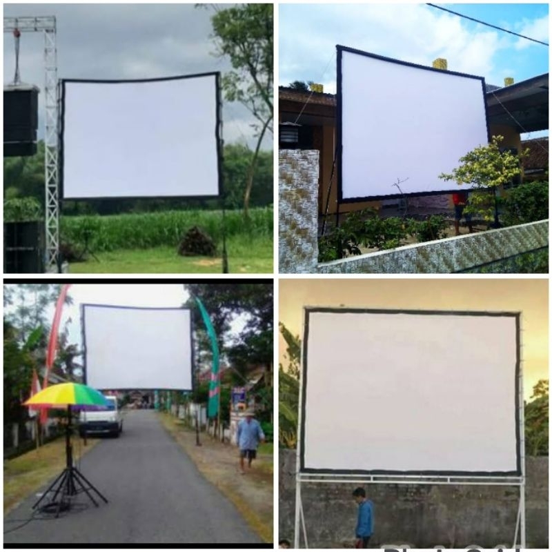 Kain Layar Proyektor / Screen Proyektor Ukuran 2.5m x 4m Tanpa Sambungan Bisa Tembak Depan Belakang 
