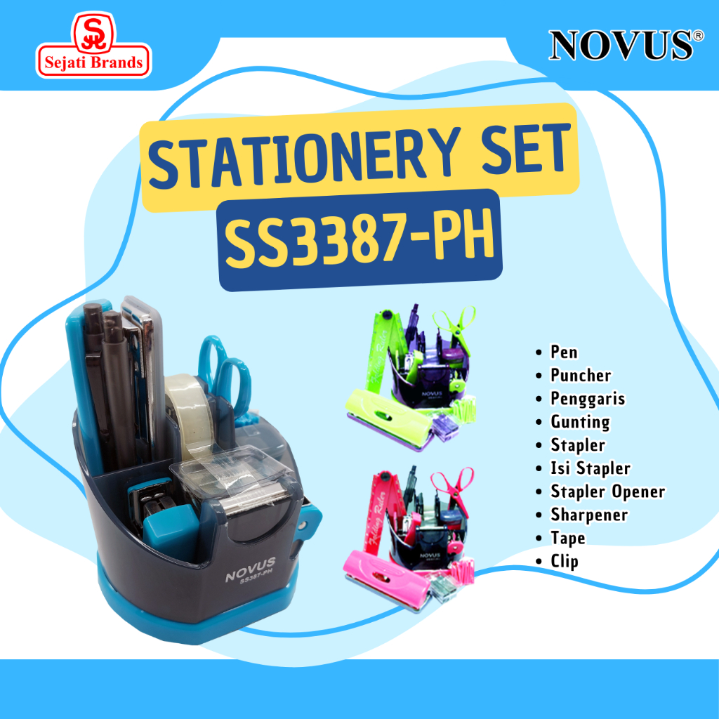 

Novus paket Alat Tulis Lengkap/ Stationery Set Kode SS387 PH