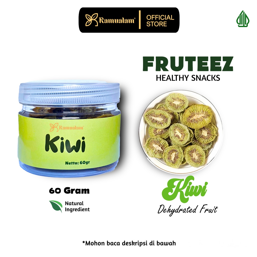

Ramualam Fruteez Dehydrated Dried Kiwi Slice Fruit / Buah Kiwi Kering (No Sugar) - 10 gram / 60 gram