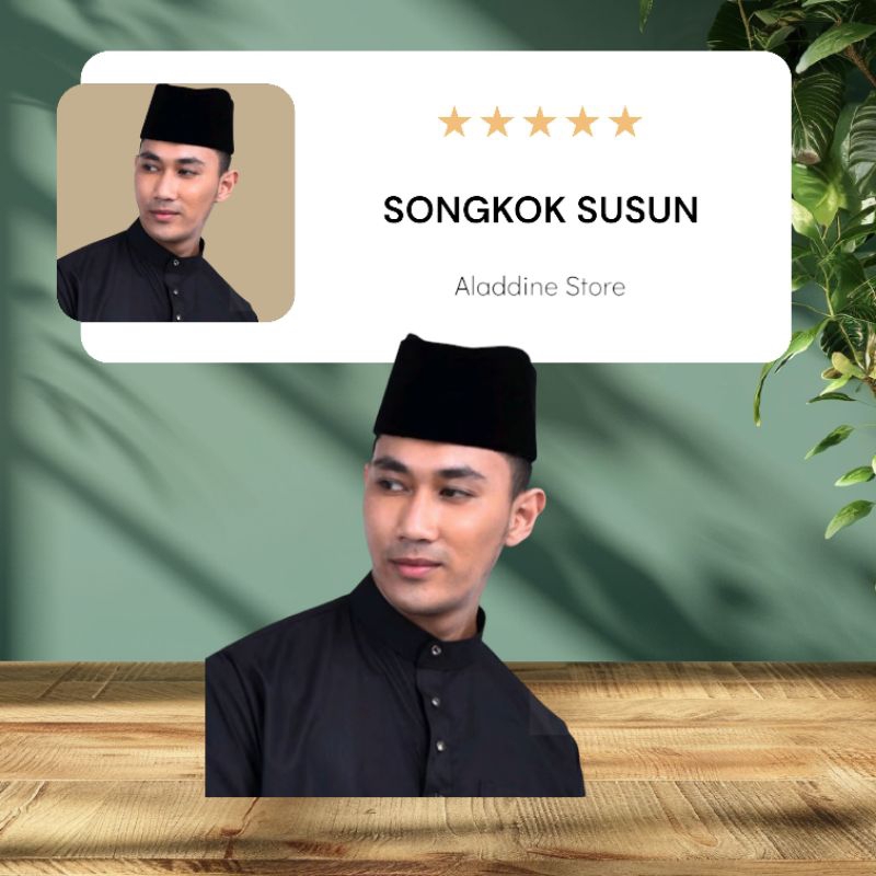 Peci dewasa susun songkok Susun Hitam kopiah susun Hitam,kopyah susun Tinggi 7cm, 8cm,  9cm, 10cm