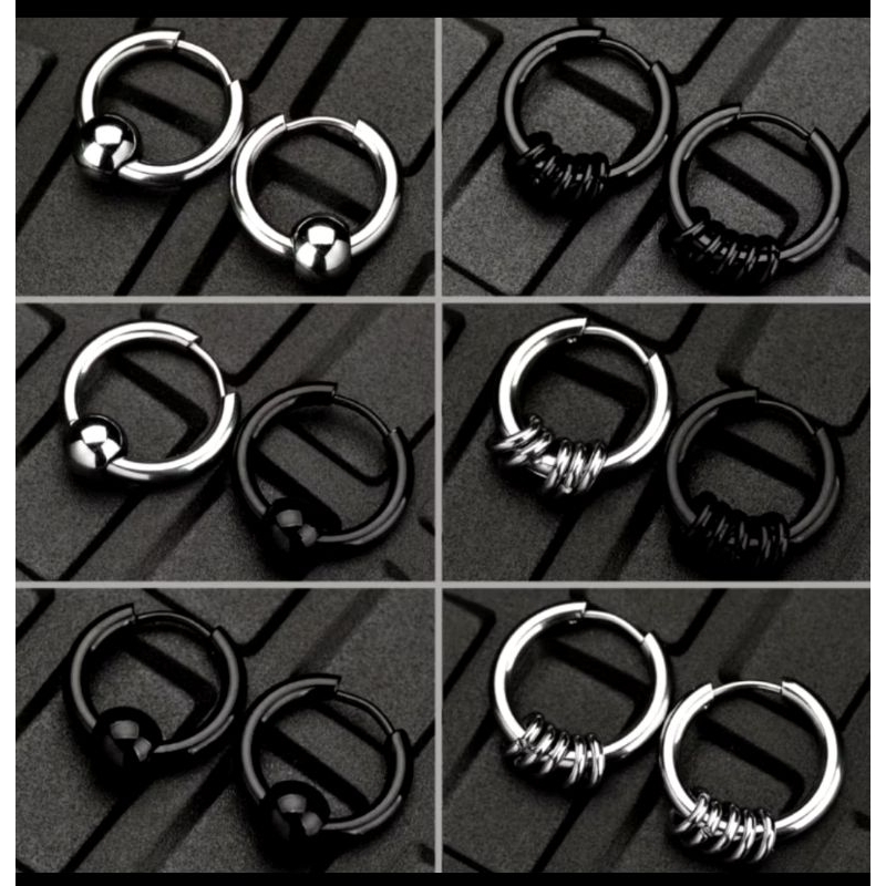 GIWANG/TINDIK TITANIUM FASHION BARU / GIWANG TITANIUM/ANTING HOOP