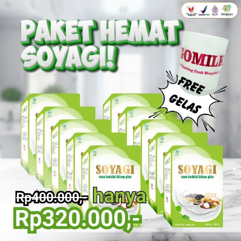 

PAKET HEMAT DIET SUSU SOYAGI 10 BOX FREE GELAS