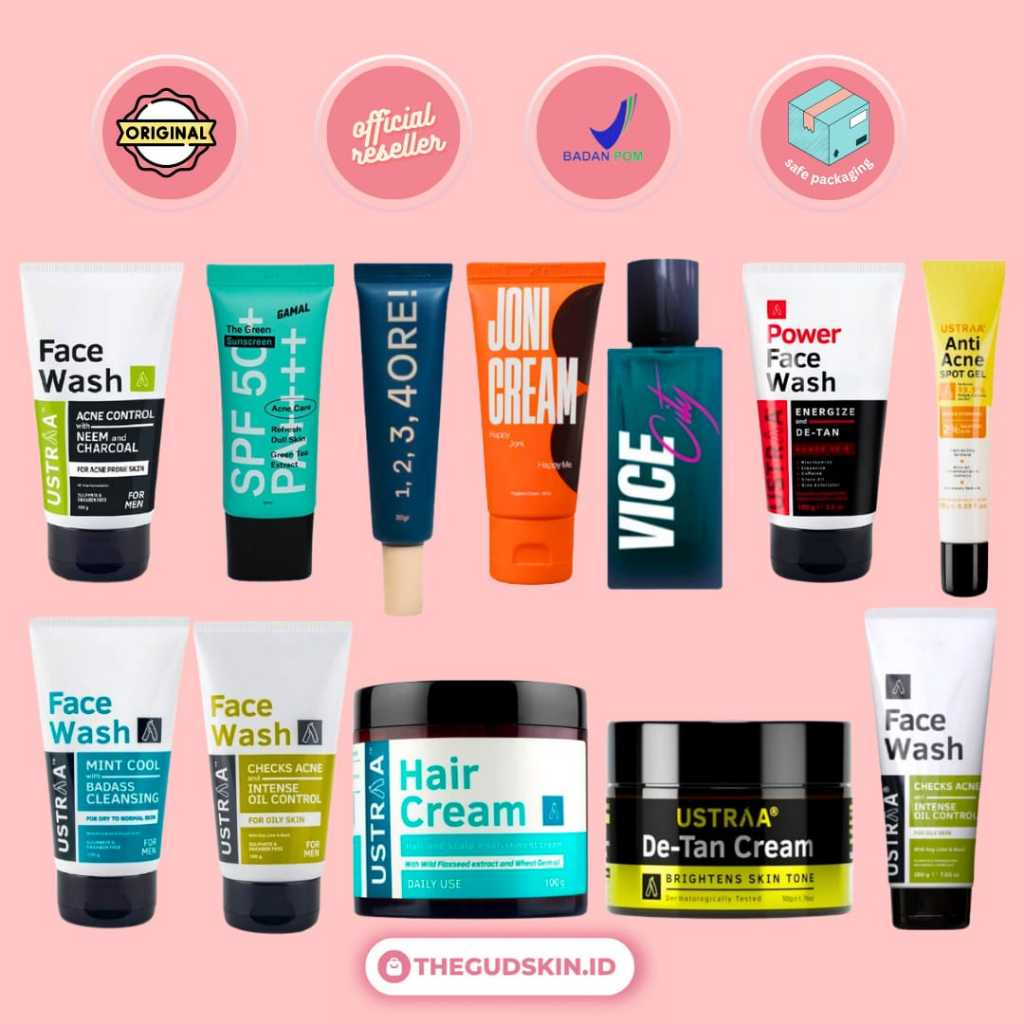 GAMAL -   ALL VARIANT Ustraa Face Wash Neem & Charcoal 1,2,3,4ore Mattifying Poreless Primer Parfum 