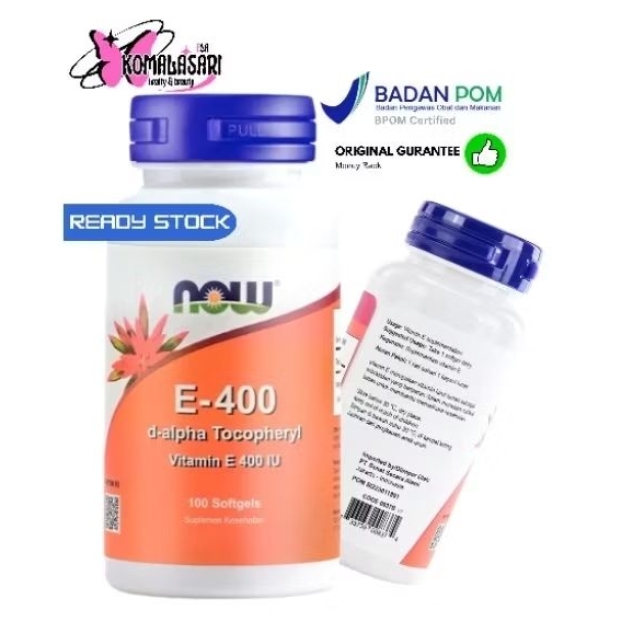 (BPOM)Now Foods Vitamin E 400 IU Vit E-400 E400 - 100 soft gels