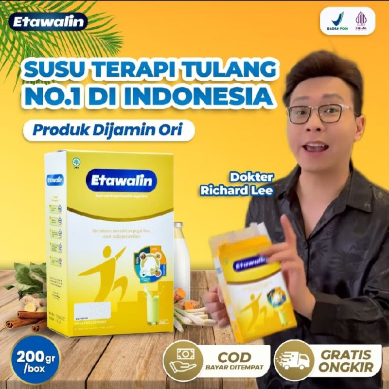 

1 BOX ETAWALIN 200 GR / SUSU NYERI SENDI & PEGAL LINU / KIMIA FARMA