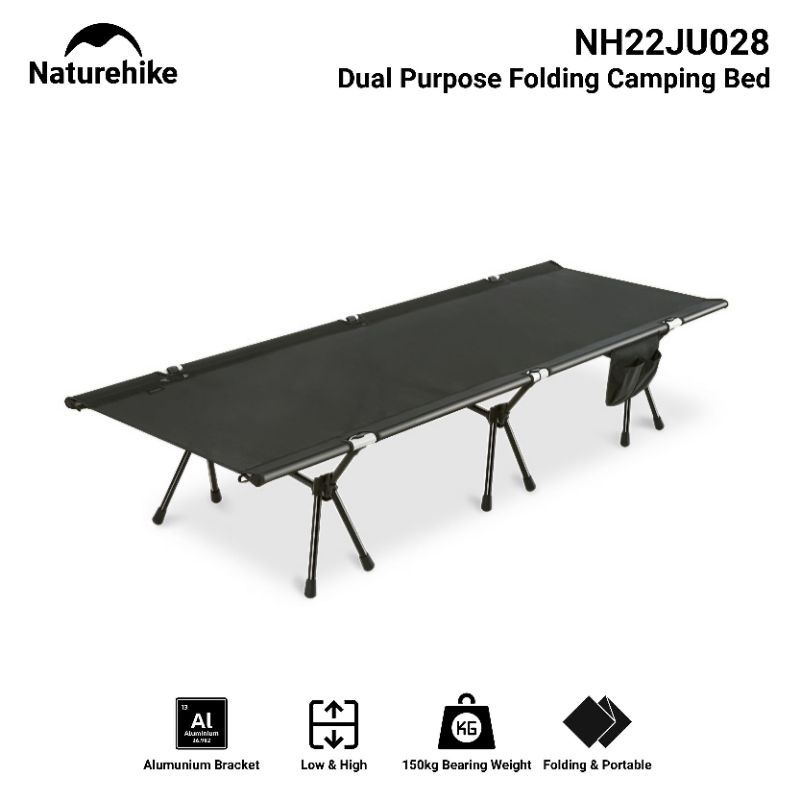 FOLDING CAMPING BED NATUREHIKE NH22JU028 VELBED MILITER ALAS TEMPAT TIDUR OUTDOOR CAMPING HIKING GLA