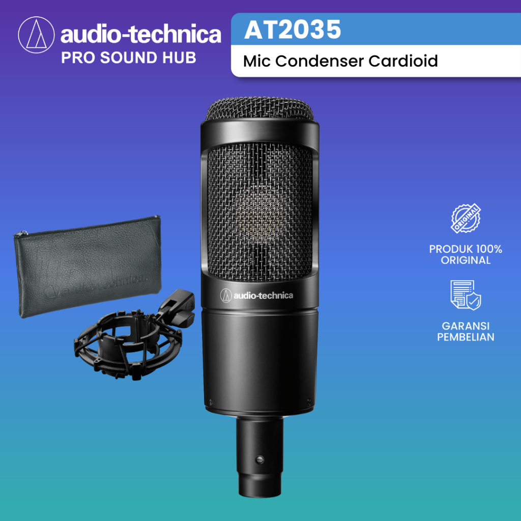 Audio Technica AT2035 AT 2035 Mic Condenser Microphone Recording Vocal