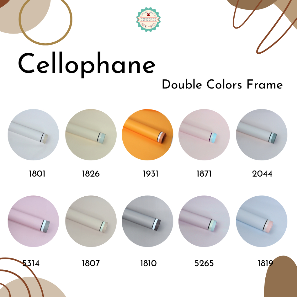 

ANEKA - [ 20 Lembar ] Kertas Cellophane Buket Bunga [ Double Colors Frame ] Flower Wrapping Paper Celophane