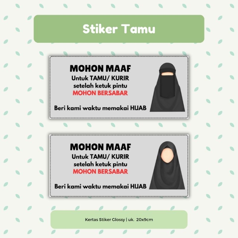 

Stiker Tamu Hijab / Niqab dan Non Niqab