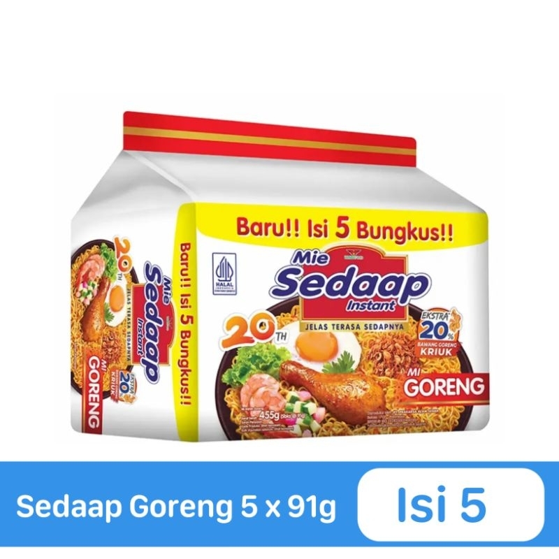 

Mie Instan Sedaap Goreng/Soto Isi 5biji Paket Bundle