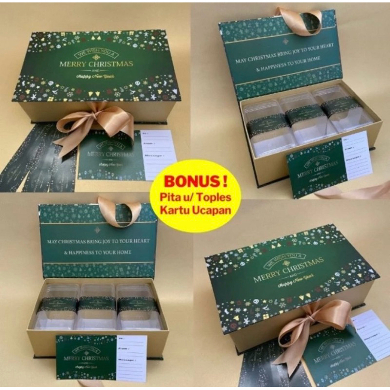 

BOX NATAL / KOTAK KUE NATAL TOPLES / HARDBOX KUE KERING