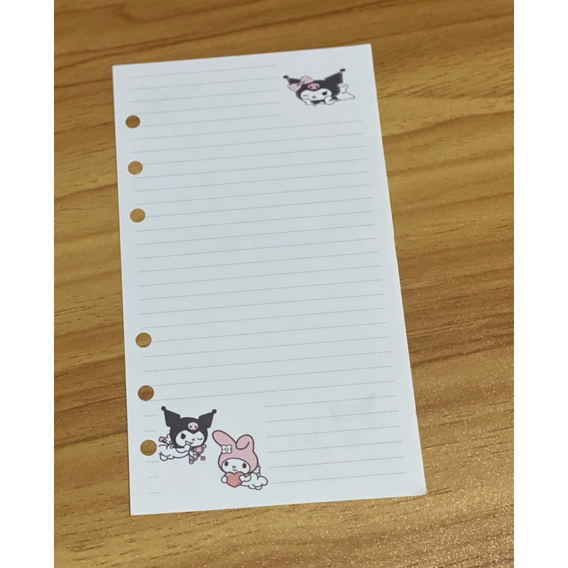 

kertas loose leaf A6 kertas binder A6 6 holes motif lucu