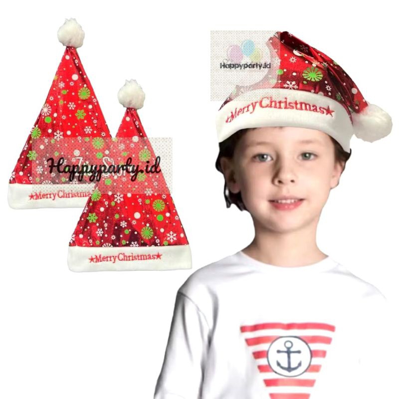 

Topi Natal Anak/Topi Merry Christmas Anak Tulisan Motif