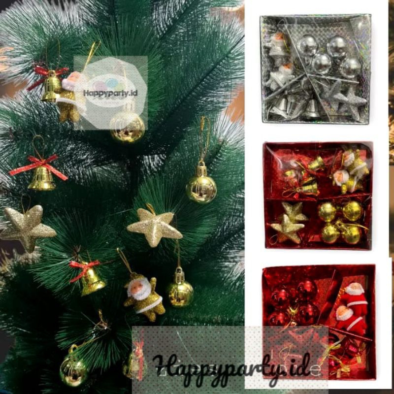 

Set Kotak 12PCS Aksesoris Ornamen Dekorasi Pohon Natal