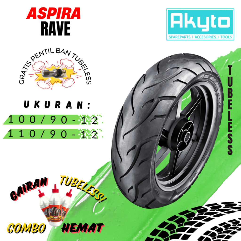 BAN ASPIRA RAVE MAXIO RING 12 / BAN TUBELESS / BAN MOTOR R12 / BAN MOTOR FREEGO SCOOPY BEAT FAZZIO /