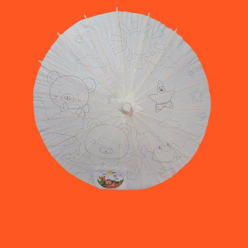 

RB DIY Payung Lukis Kertas Putih kecil Small Diameter 30cm Motif Kartun untuk Seni Hobi Hoby