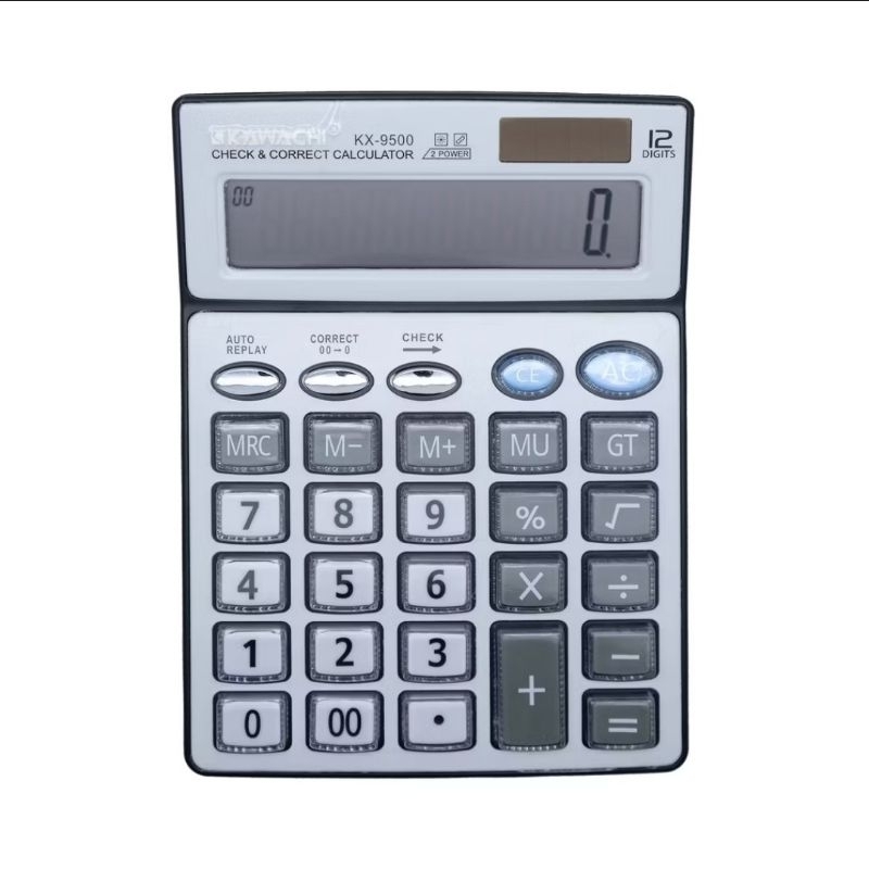 

Kalkulator Kawachi Dagang Jumbo Kx 9500 / 12Digit Elektronik / Calculator Dual Power Solar dan Battery / Check Correct