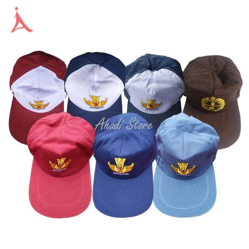 Topi Sekolah SD SMP SMA SMK PRAMUKA SIAGA LAKI LAKI PREMPUAN SMA ABU ROKO ABU TEK TREK MEDAN SUMUT t