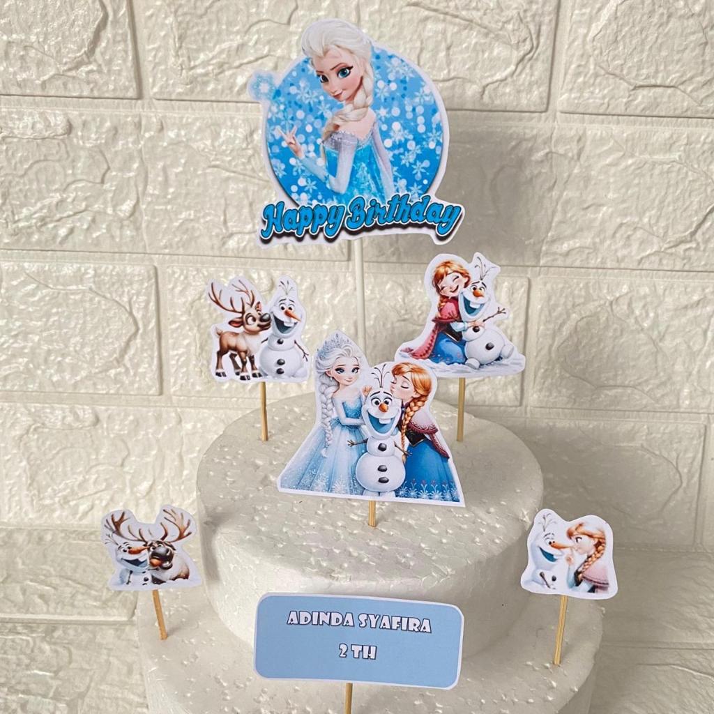 Topper Ulang Tahun Frozen / Topper Cake Frozen