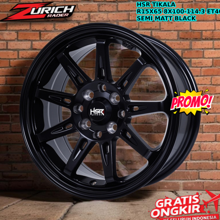 Velg Mobil Ring 15 Brio Sirion Sigra Livina Pelek R15 Hsr Tikala Pcd 4x100 4x114,3 Hitam
