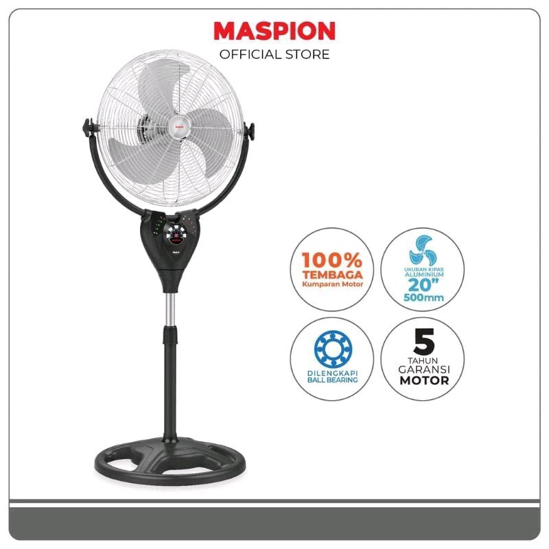 MASPION Kipas Angin Berdiri 20 inch Remote Baling Besi PW-2001 RC