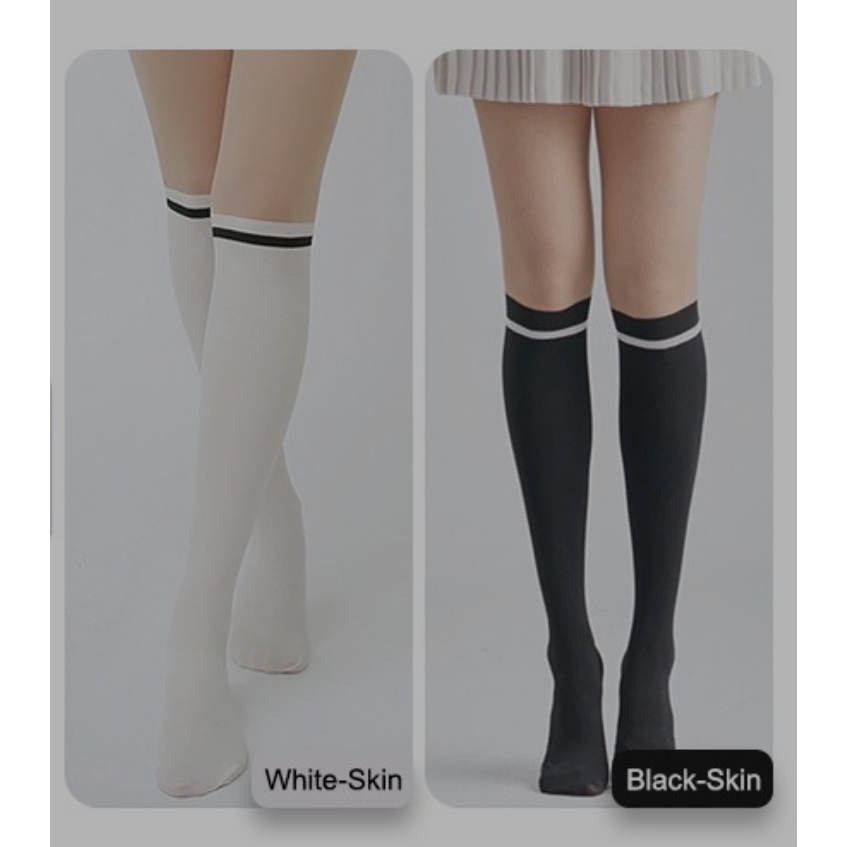 DONATI Crotchless Two Tone Golf Stocking Stripe 15D 80D Non Slip - Stocking Golf Wanita