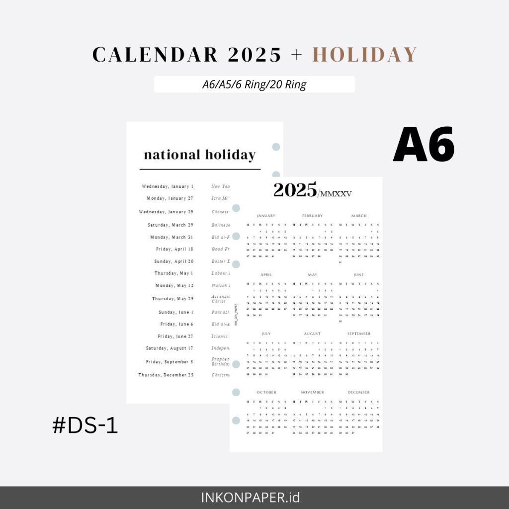 

A6 - Kalender 2025/Planner 2025/Planner Dashboard/Calendar Planner by INK_ON_PAPER