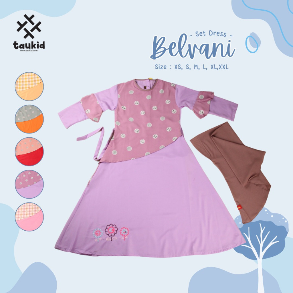 set dress/gamis anak Belvani (Taukid)