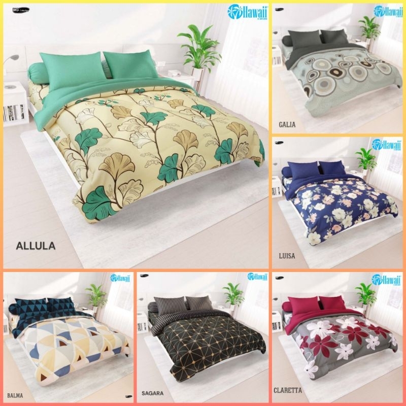 Satu set Bedcover Hawai 180x200 / Bedcover set 180x200 Hawaii / My Love / bed Cover hawai 180x200x20