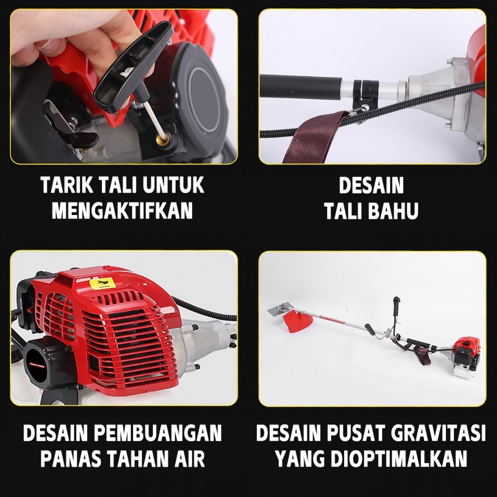 Mesin Potong Rumput 4 Tak Brush Cutter Gendong 55CC Mesin Pemotong Rumput Powerfull 4 tak Gendong
