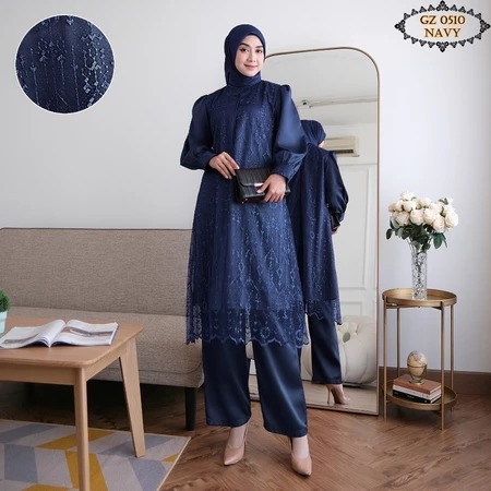 RB LAURAA ONE SET BRUKAT Setelan Celana Brukat Tille/ Setcel Brukat Denim/ Setcel Brukat Remaja/