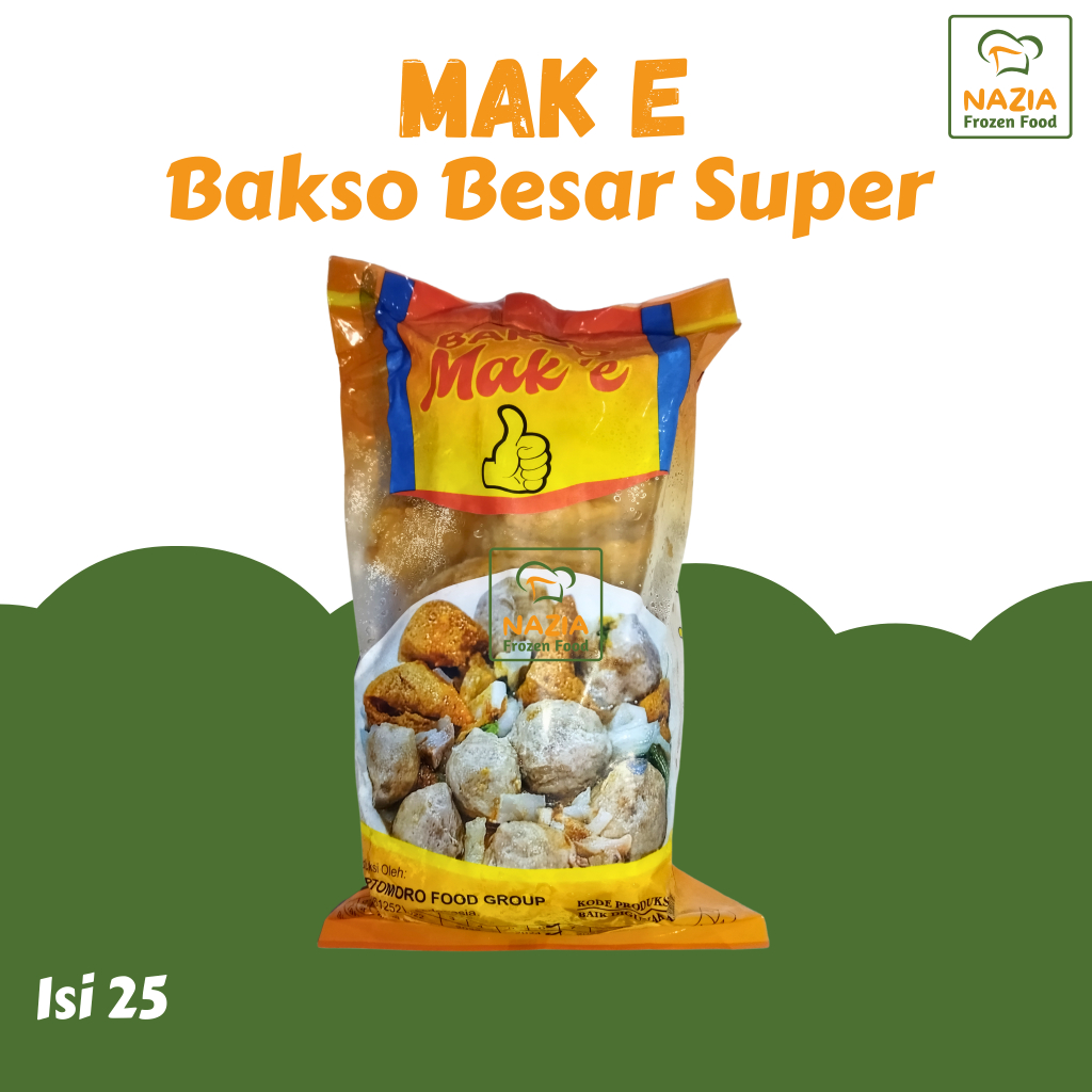 

Bakso Besar Super Mak'e 1100gr isi 25pcs Bakso Sapi Beku Frozen