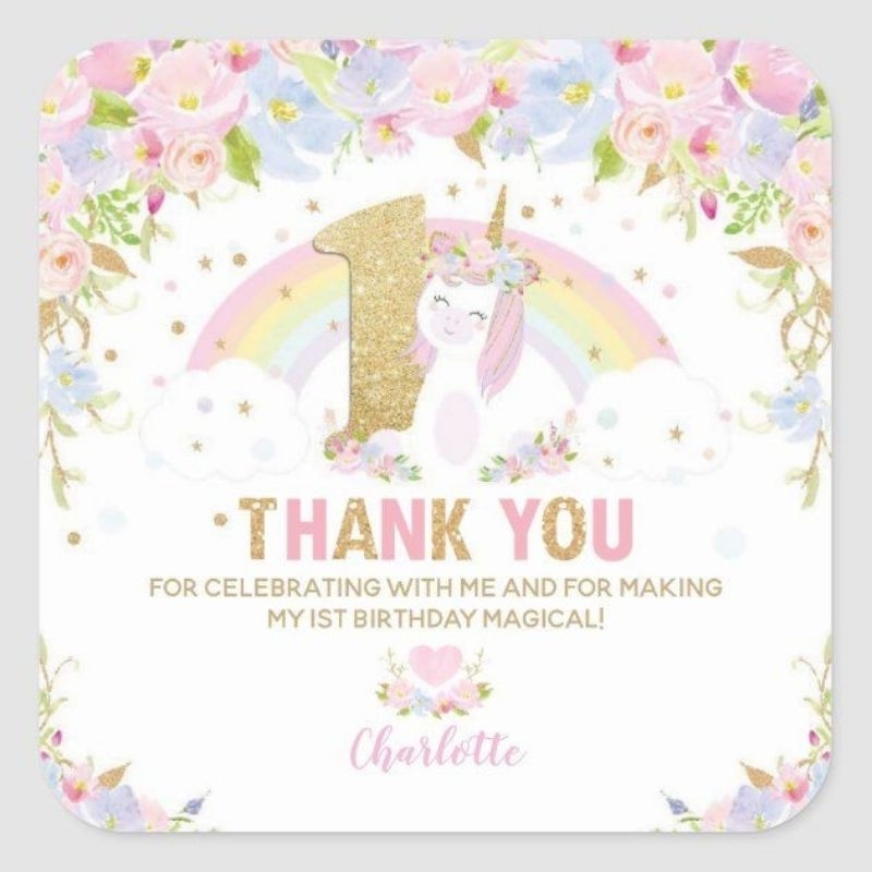 Stiker Thanks Card Ulang Tahun, Tedak Siten, souvenir