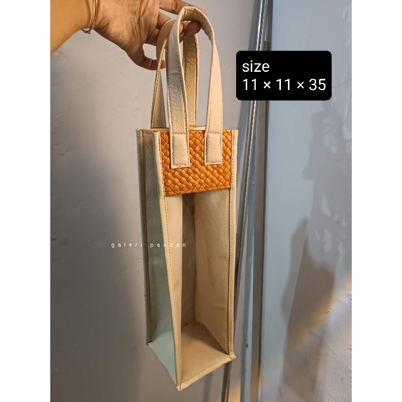 Tas Mika botol Anyaman Etnik tumbler / Dustbag botol wine wishky