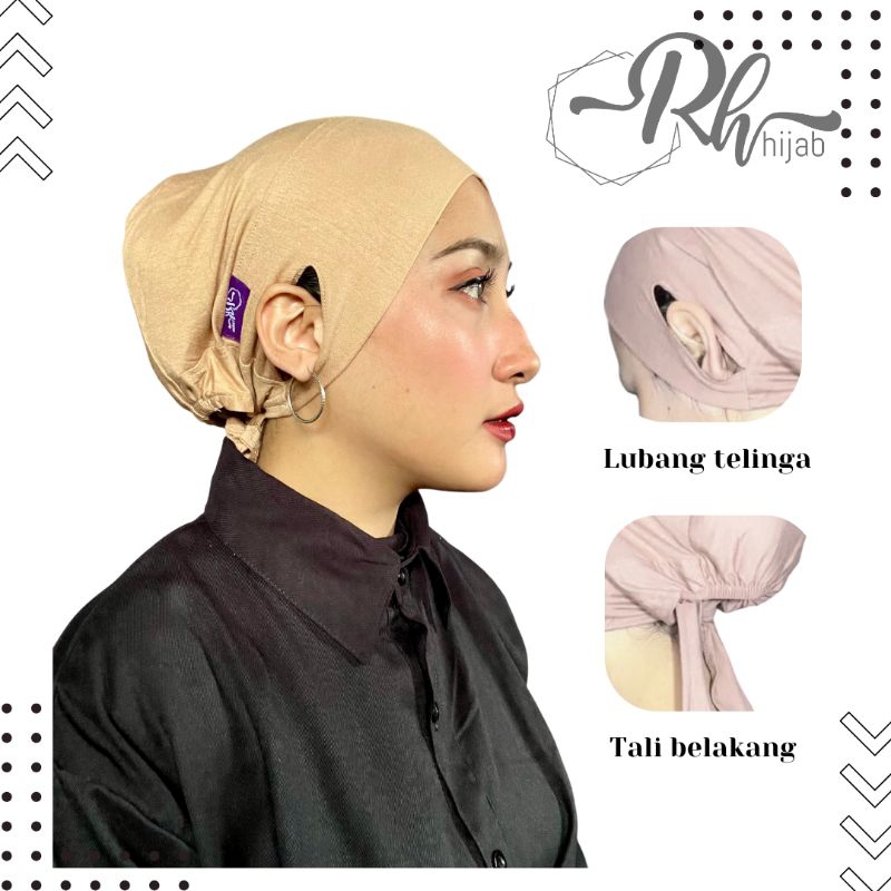 Ciput Daleman Hijab Lubang Telinga Rayon Spandex Premium