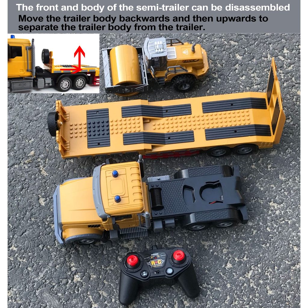 Big Sale Tatajoy Mainan Mobil Remote Control Set Mainan Trailer Besar Rc 16 Channel Truk Trailer &
