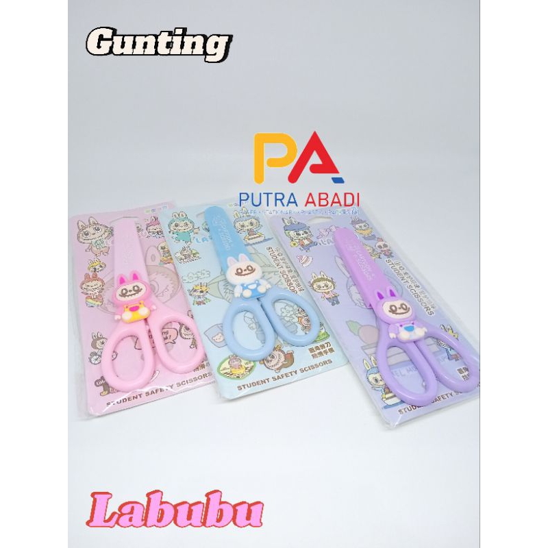 

Gunting Kertas Tutup Lucu Aesthetic Viral Labubu The Monsters Pop Mart l Astronot l Rabbit Gunting Anak Plus Tutup Pengaman Sciccors