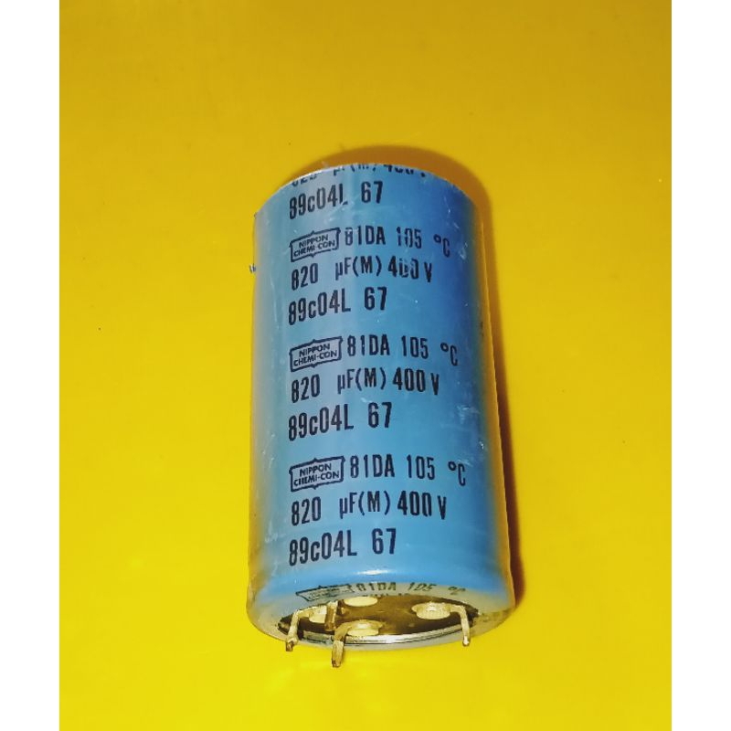 elco kaki4 400V 820uf T 6cm D 3.5cm bekas