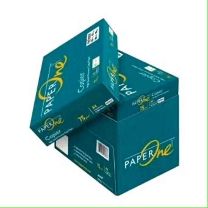 

KERTAS HVS PAPER ONE A4 75 gr 1 BOX ISI 5 RIM/KERTAS FOTOCOPY A4 75 gsm 1BOX