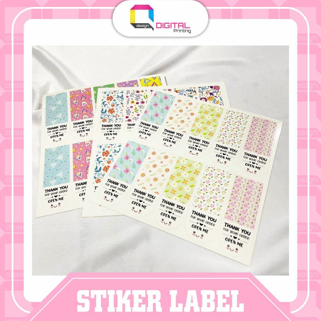 

60 PCS STIKER LABEL THANK YOU / STIKER OPEN ME BUNGA/ STIKER THANK YOU/ CUTE LABEL