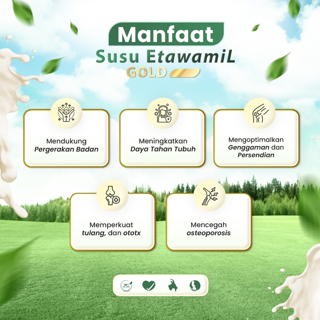 

ETAWAMIL GOLD Susu Kambing Etawa Bubuk Herbal - Sendi Tulang Cegah Osteoporosis Halal BPOM 500 gram