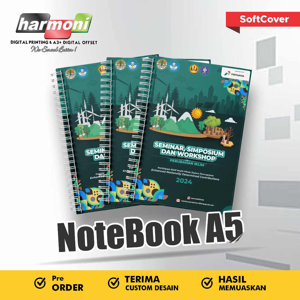 

Notebook Ring Spiral Custom Sampul - Ukuran A5 Isi 50 lbr