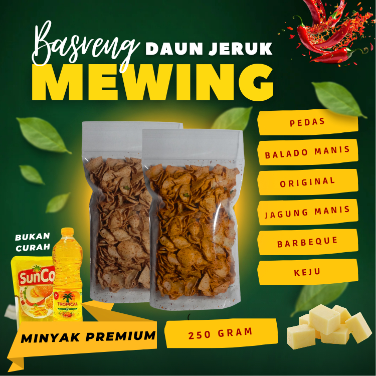 

Basreng Daun Jeruk Aneka Rasa 250 Gram by Mewing