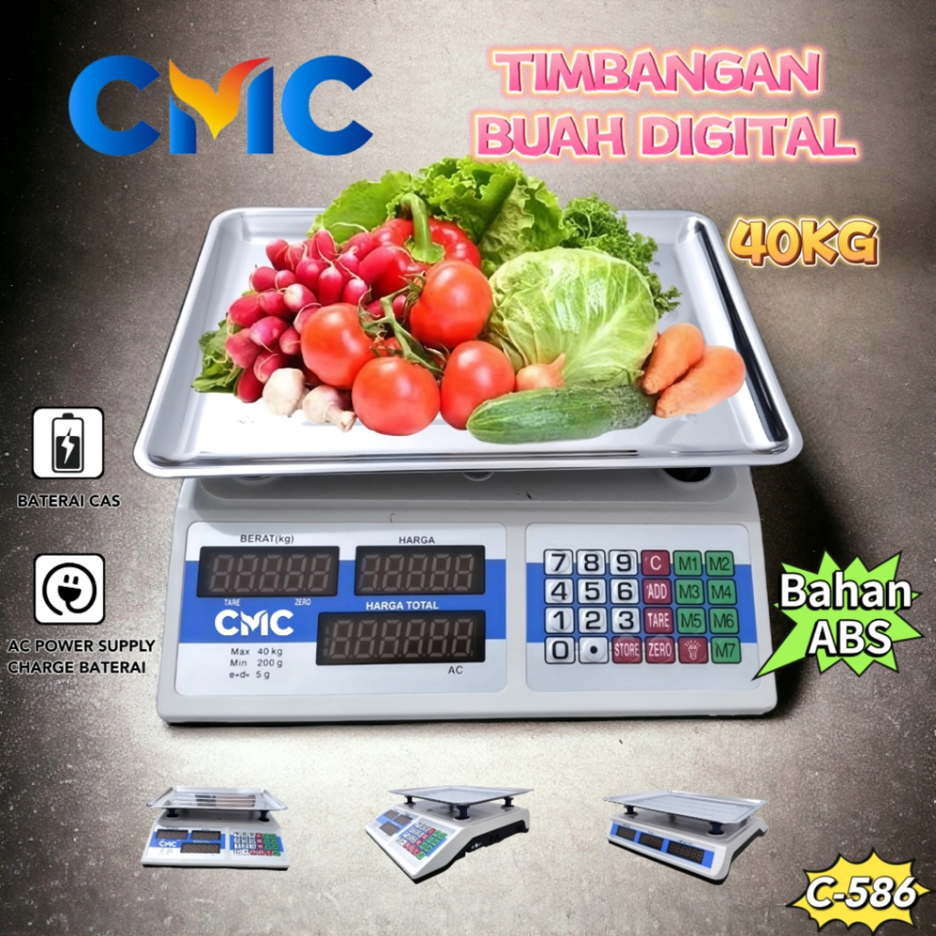 CMC[C-586]Timbangan Buah Digital 40kg Digital Computing Scale 40Kg Double Display