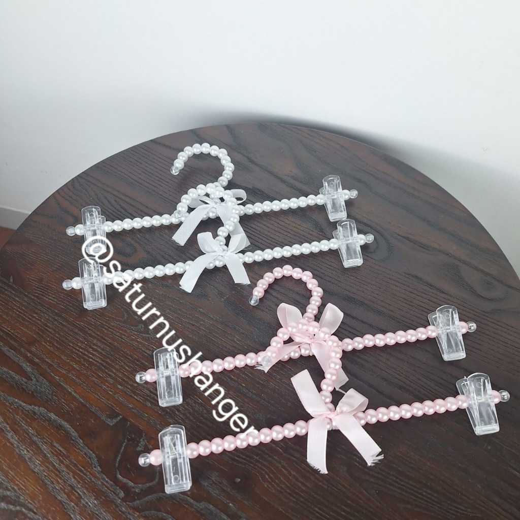 Hanger Jepit Mutiara Hanger Monte jepit Hanger Jepit Premium Gantungan Baju Manik-manik Mutiara, Cel