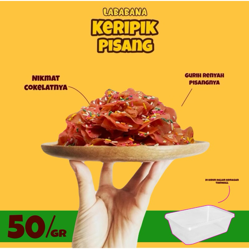 

2x Keripik Pisang LABABANA Stroberi 50gr Kemasan Thinwall